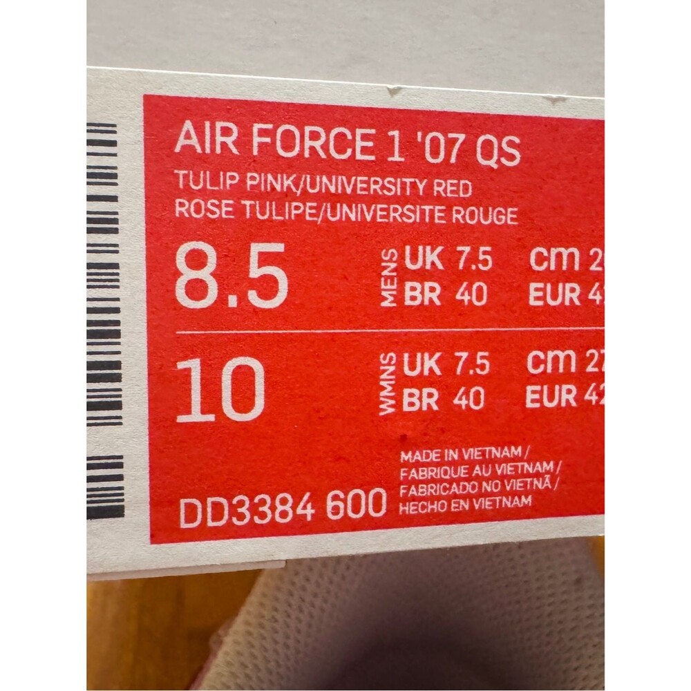 NIKE Air Force 1 • 2021 Valentine's Day Love Letter Lows • Womens 10 - Picture 9 of 16